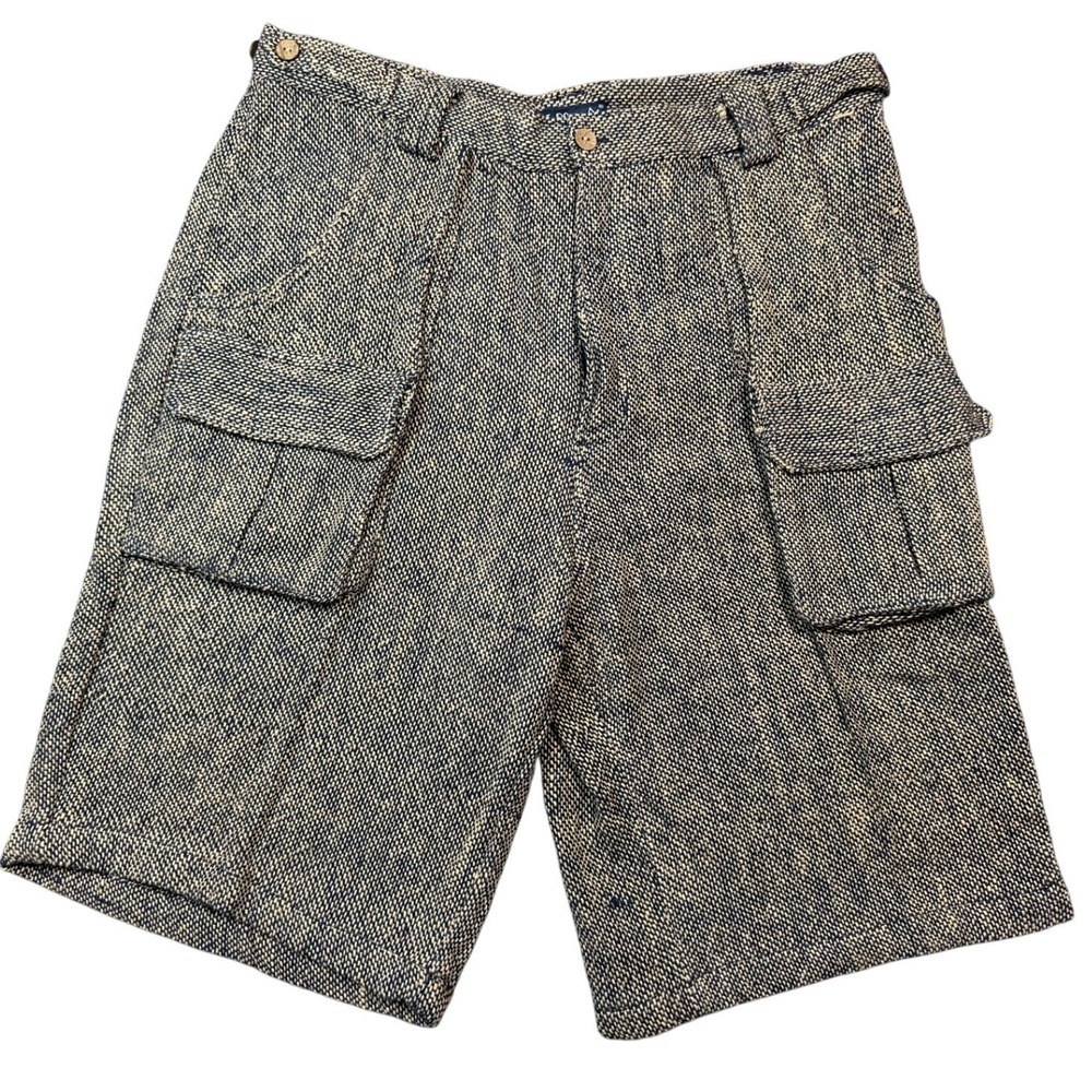 VTG FIRST DOWN Men's Cargo Shorts Size 38‎ Cotton Tweed Pleated Button Fly NWOT